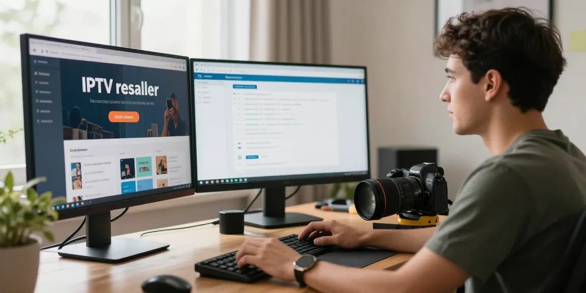 Local IPTV reseller setting up subscription plans in a trusted community office, professional service delivery.