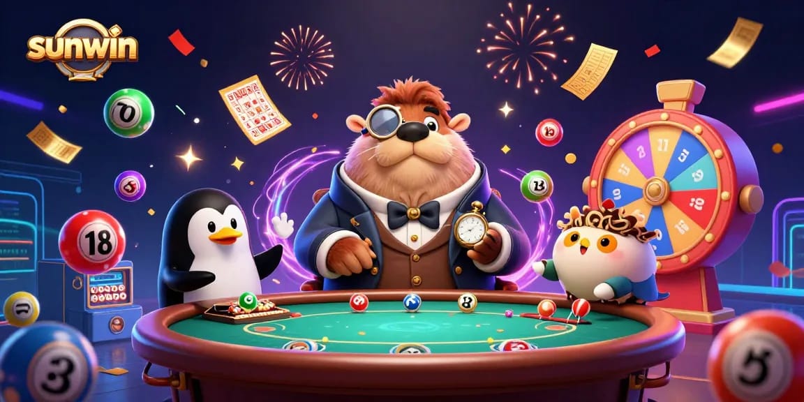 Experience the thrill of sunwin with a jolly walrus and colorful casino elements!