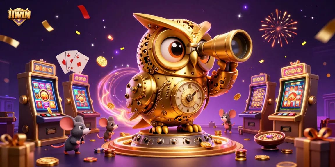 Experience thrilling 11WIN moments with a lively casino scene featuring captivating 3D elements.