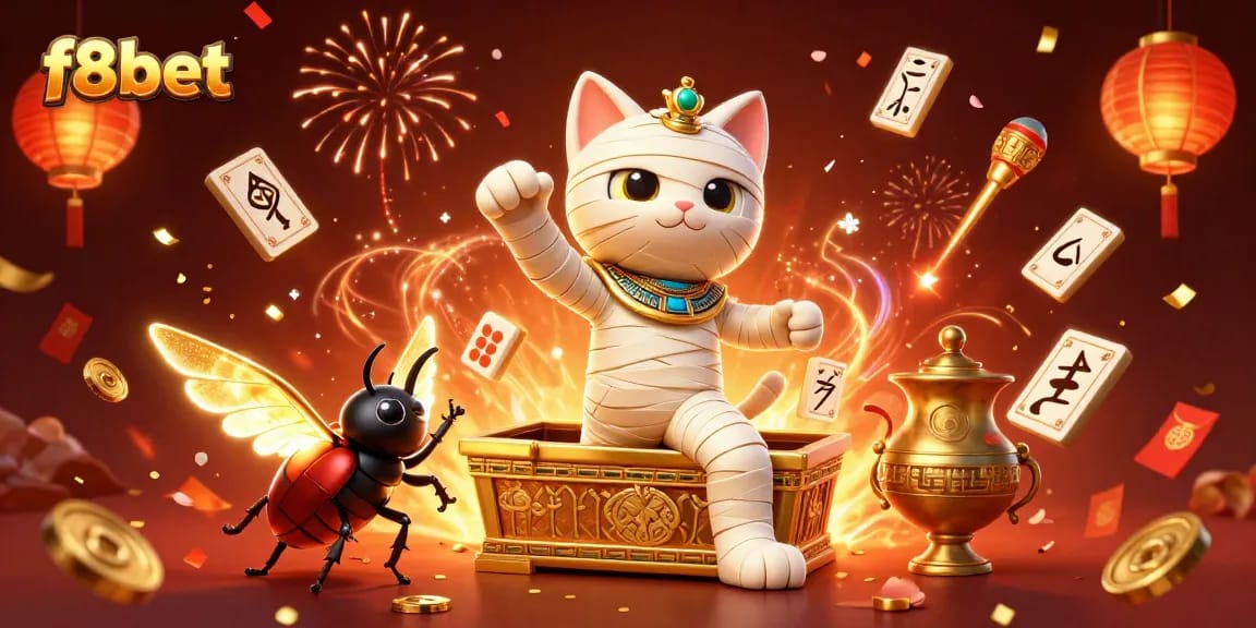 Experience dynamic gaming with f8bet's vibrant casino scene featuring Egyptian characters and exciting elements.