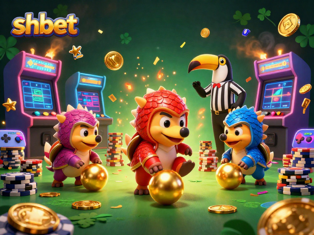 Experience the thrill of shbet as rival pangolins compete in a casino-inspired arcade arena.
