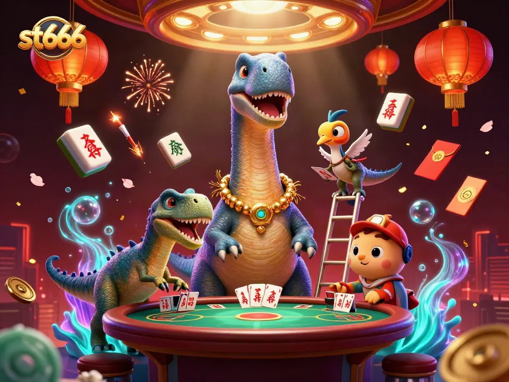 Experience thrilling gameplay at st666 with a vibrant 3D casino scene showcasing exciting elements and characters.