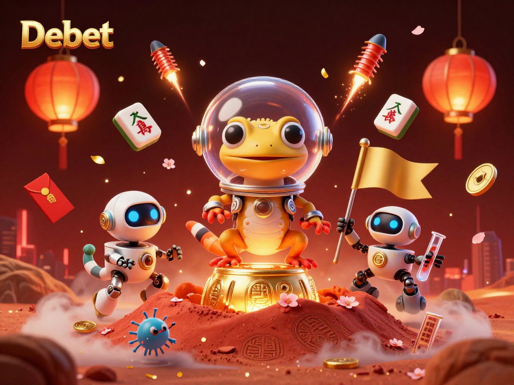 Experience thrilling gaming with Debet's immersive Martian casino adventure scene.