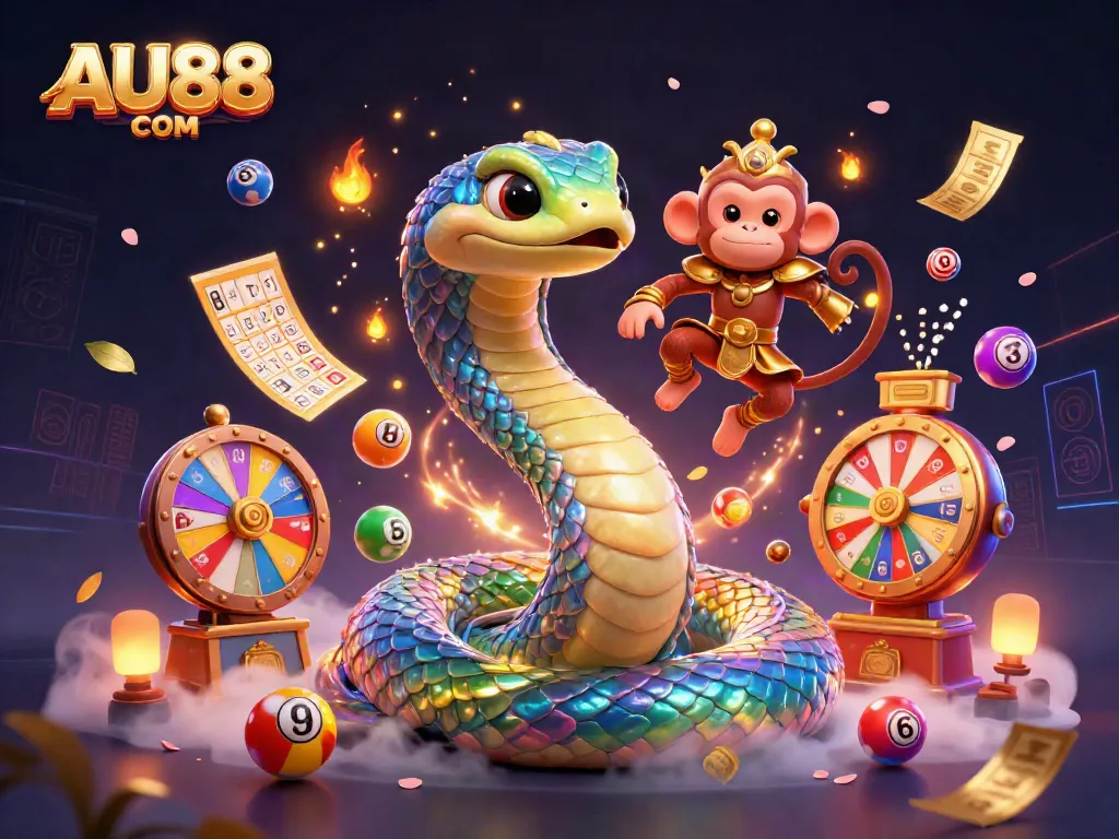 Experience exciting gameplay with AU88 COM featuring vibrant characters, lottery elements, and a dynamic casino atmosphere.