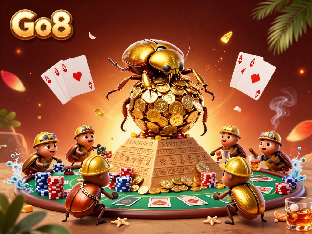 Engage with Go8 for immersive betting experiences atop golden coin pyramids.