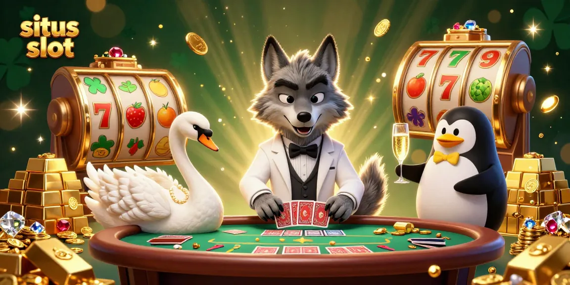Win big at situs slot with 3D casino characters enjoying a vibrant gaming atmosphere.