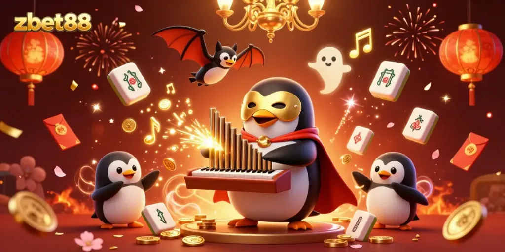Experience exhilarating excitement with zbet88 as the phantom penguin generates golden coins in a vibrant casino