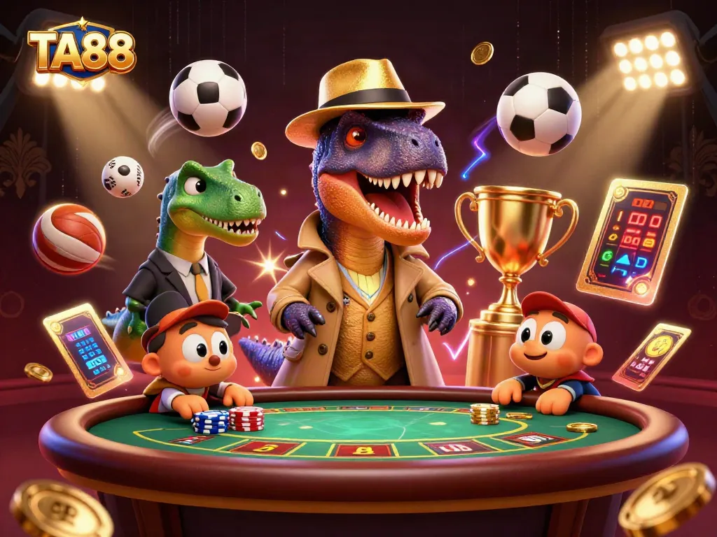 TA88 presents a thrilling blackjack scene with vibrant characters, emphasizing casino adventure.