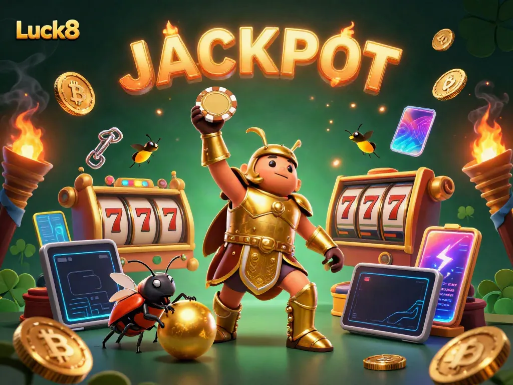 Engage in thrilling moments at Luck8 with 3D characters showcasing victory in a casino setting.