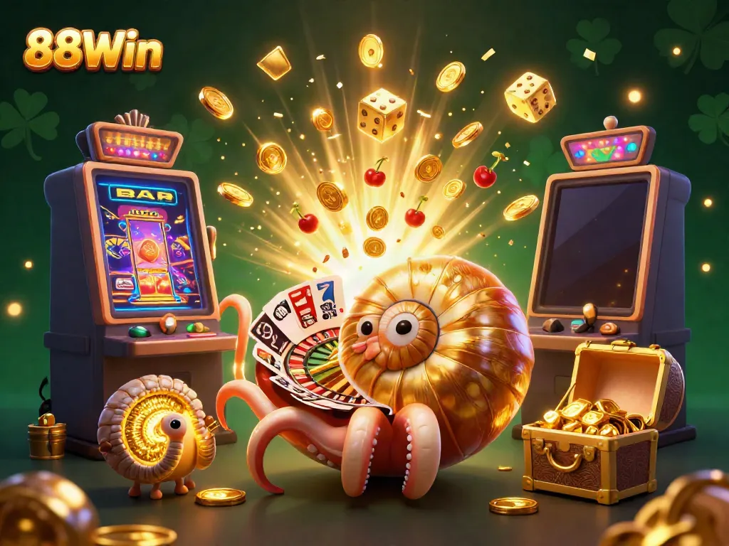 Experience thrilling gameplay with 88Win in stunning 3D visuals featuring a giant nautilus roulette and jackpots.