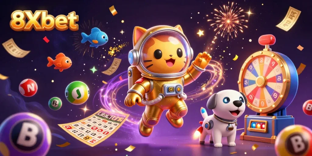 Experience thrilling wins with 8Xbet's captivating games in a cosmic casino world.