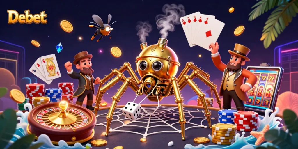 Engage in thrilling gaming action with Debet, a steampunk-inspired casino adventure.