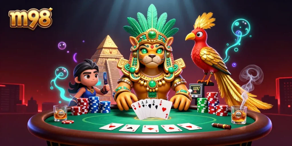 Win big with m98 while immersed in a vibrant casino atmosphere filled with energy and excitement.